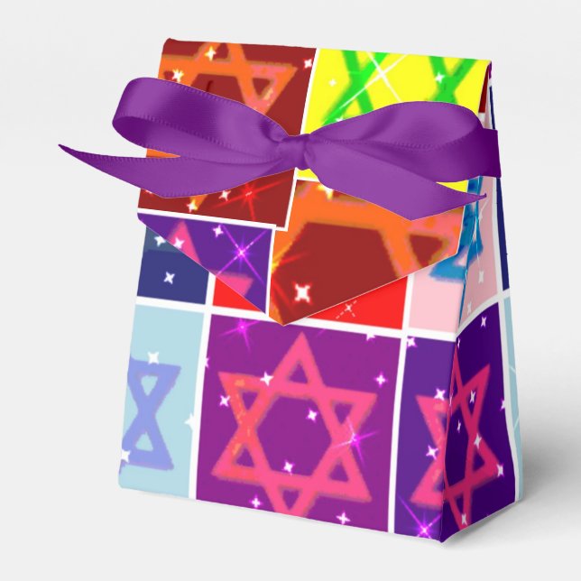 Jewish Holiday Party Favour Boxes - Judaica Art (Front Side)