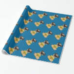 Jewish Holiday-Pug Dog with Menorah Wrapping Paper<br><div class="desc">This pretty blue gift wrap has a little Pug dog, wearing a blue yarmulke with a Star of David and a Menorah sitting in front of him, in a repeating pattern…great for all Jewish occasions!</div>