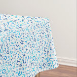 Jewish Holidays Beautiful Tablecloth - Shabbat<br><div class="desc">Beautiful Jewish Holidays and Events Tablecloth - Hebrew Letters - Blue and White - Shabbat Shalom - Pesach - Shavuot - Purim - L'agbaomer - Bar mitzvah - Bat Mitzvah - Hannukah - Chanukah</div>