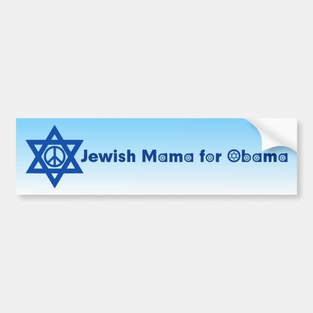 Jewish Mama For Obama Bumper Sticker 4 (Front)