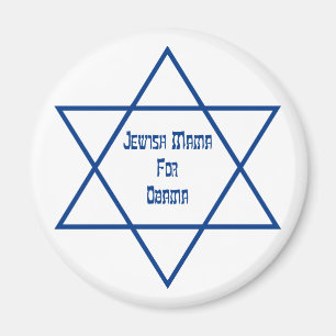 Jewish Mama For Obama Lg. Star Magnets
