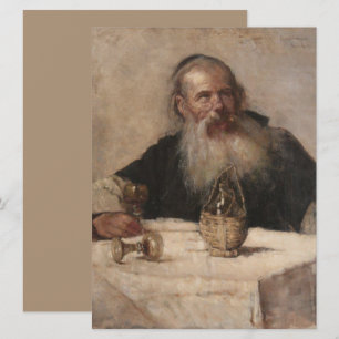 Jewish Man Drinking Wine (by Olga Boznanska) Card