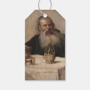 Jewish Man Drinking Wine (by Olga Boznanska) Gift Tags