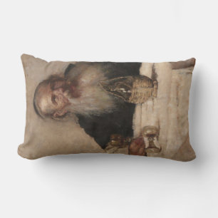 Jewish Man Drinking Wine (by Olga Boznanska) Lumbar Pillow