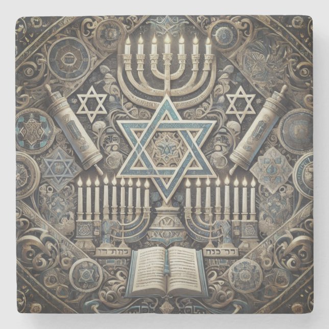 Jewish marble coaster (Front)