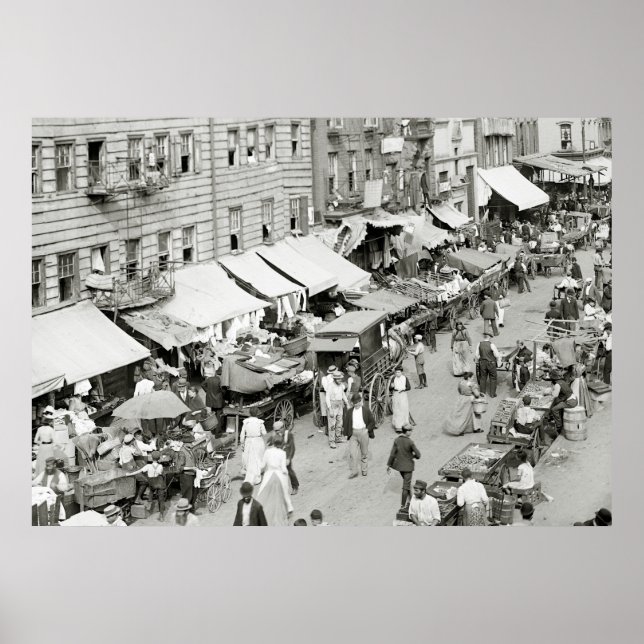 Jewish Market, NYC, 1890s Poster (Front)