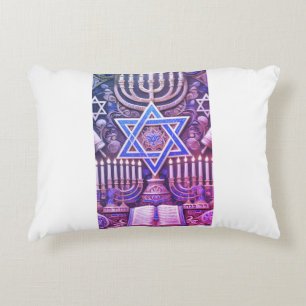 Jewish Menorah Hebrew Judaism Accent Pillow