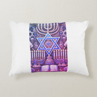 Jewish Menorah Hebrew Judaism Accent Pillow