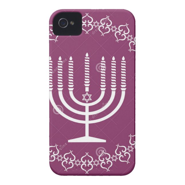 jewish-menorah-holiday-vector-background-27207795. Case-Mate iPhone case (Back)