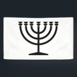 Jewish Menorah (Symbol of Judaism) Banner<br><div class="desc">This design features an illustration of a menorah, used by Jewish people to celebrate the eight-day holiday of Hanukkah. The menorah is a nine-branched candelabrum that is lit during Hanukkah. Eight of the nine branches hold lights (candles or oil lamps) that symbolize the eight nights of the holiday; on each...</div>