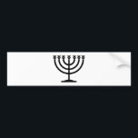 Jewish Menorah (Symbol of Judaism) Bumper Sticker<br><div class="desc">This design features an illustration of a menorah, used by Jewish people to celebrate the eight-day holiday of Hanukkah. The menorah is a nine-branched candelabrum that is lit during Hanukkah. Eight of the nine branches hold lights (candles or oil lamps) that symbolize the eight nights of the holiday; on each...</div>