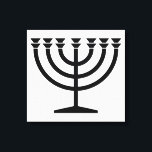 Jewish Menorah (Symbol of Judaism) Canvas Print<br><div class="desc">This design features an illustration of a menorah, used by Jewish people to celebrate the eight-day holiday of Hanukkah. The menorah is a nine-branched candelabrum that is lit during Hanukkah. Eight of the nine branches hold lights (candles or oil lamps) that symbolize the eight nights of the holiday; on each...</div>