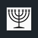 Jewish Menorah (Symbol of Judaism) Canvas Print<br><div class="desc">This design features an illustration of a menorah, used by Jewish people to celebrate the eight-day holiday of Hanukkah. The menorah is a nine-branched candelabrum that is lit during Hanukkah. Eight of the nine branches hold lights (candles or oil lamps) that symbolize the eight nights of the holiday; on each...</div>