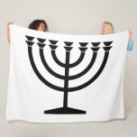 Jewish Menorah (Symbol of Judaism) Fleece Blanket<br><div class="desc">This design features an illustration of a menorah, used by Jewish people to celebrate the eight-day holiday of Hanukkah. The menorah is a nine-branched candelabrum that is lit during Hanukkah. Eight of the nine branches hold lights (candles or oil lamps) that symbolize the eight nights of the holiday; on each...</div>