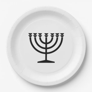 Jewish Menorah (Symbol of Judaism) Paper Plate