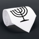 Jewish Menorah (Symbol of Judaism) Tie<br><div class="desc">This design features an illustration of a menorah, used by Jewish people to celebrate the eight-day holiday of Hanukkah. The menorah is a nine-branched candelabrum that is lit during Hanukkah. Eight of the nine branches hold lights (candles or oil lamps) that symbolize the eight nights of the holiday; on each...</div>
