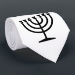 Jewish Menorah (Symbol of Judaism) Tie<br><div class="desc">This design features an illustration of a menorah, used by Jewish people to celebrate the eight-day holiday of Hanukkah. The menorah is a nine-branched candelabrum that is lit during Hanukkah. Eight of the nine branches hold lights (candles or oil lamps) that symbolize the eight nights of the holiday; on each...</div>