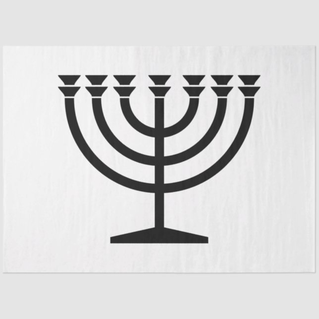 Jewish Menorah (Symbol of Judaism) Tissue Paper (Front)