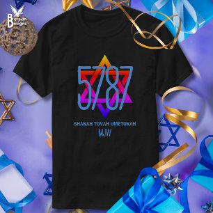 Jewish New Year Customizable 5787 Rosh Hashanah T-Shirt