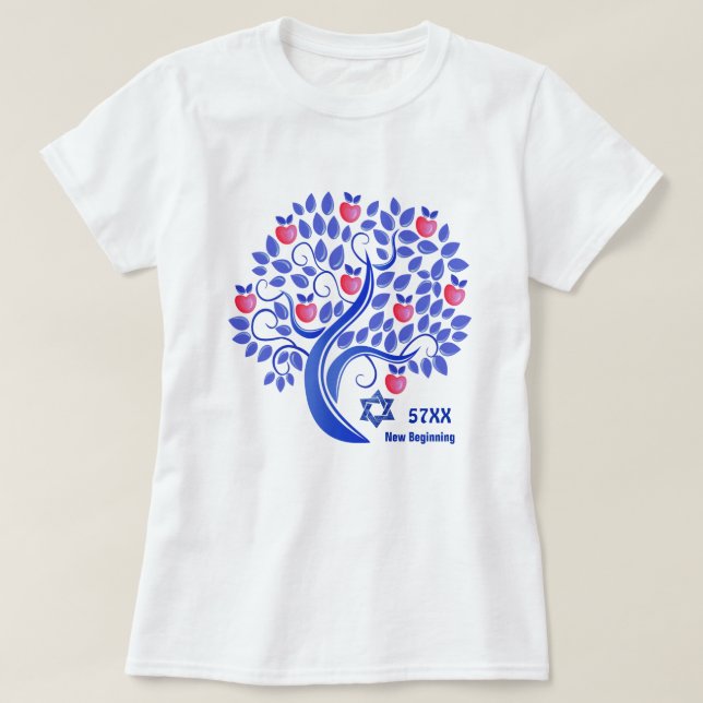 Jewish New Year | Rosh Hashanah Custom Year T-Shirt (Design Front)