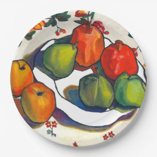 Jewish New Year Rosh Hashanah Fine Art Paper Plate