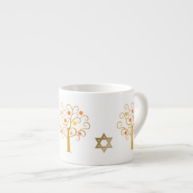 Jewish New Year | Rosh Hashanah Gift  Espresso Cup (Front Right)
