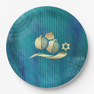 Jewish New Year Rosh Hashanah Paper Plates