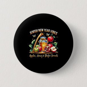 Jewish New Year Vibes S Honey Shofar Sounds Holida 2 Inch Round Button
