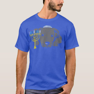 Jewish Pitbull Dog Menorah Hanukkah Pyjamas Chanuk T-Shirt