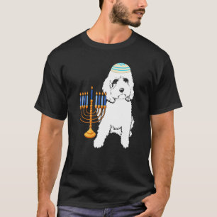 Jewish Poodle Dog Menorah Hanukkah Pajamas Chanuka T-Shirt