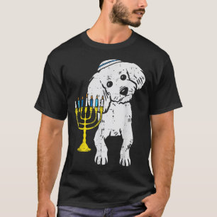 Jewish Poodle Dog Menorah Hanukkah Pyjamas Chanuka T-Shirt