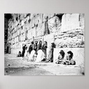 Jewish prayers in the Western Wall, Jerusalem Poster