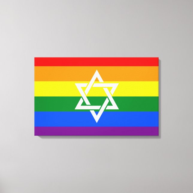Jewish Pride Flag Painting Canvas Print (Front)