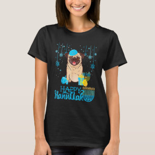 Jewish Pug Dog Menorah Hanukkah Pyjamas Chanukah P T-Shirt