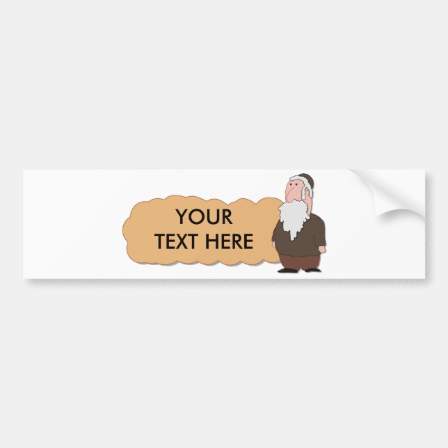 Jewish rabbi custumizable bumper sticker (Front)