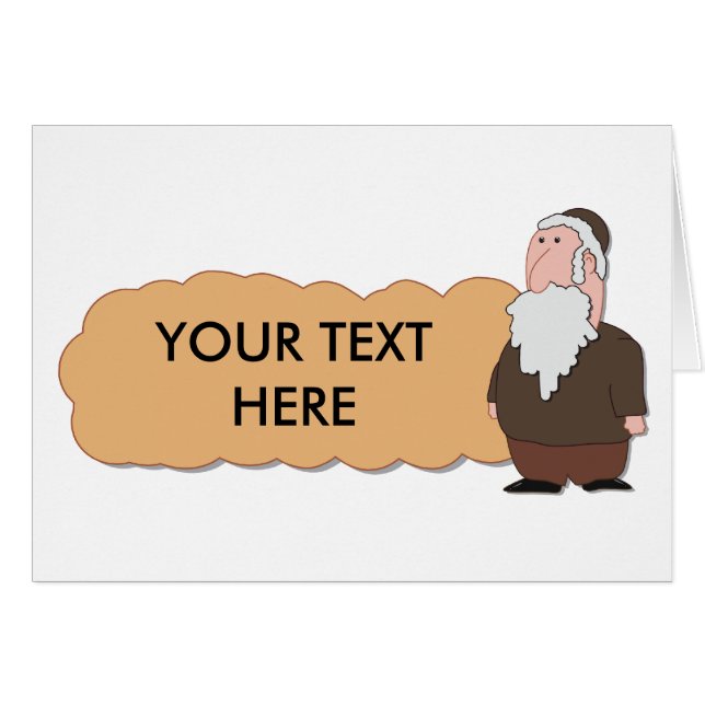 Jewish rabbi custumizable card (Front Horizontal)