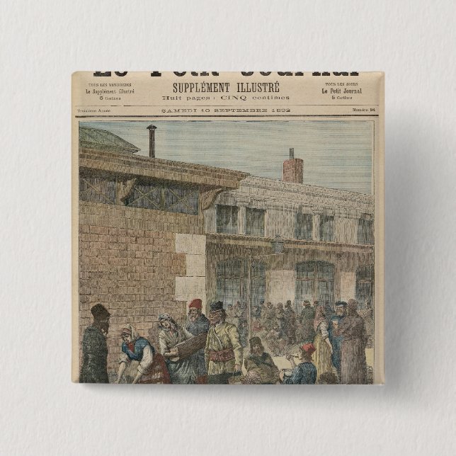 Jewish Refugee Camp 2 Inch Square Button (Front)