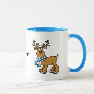Jewish Reindeer Wearing Yarmulke Chrismukkah Mug