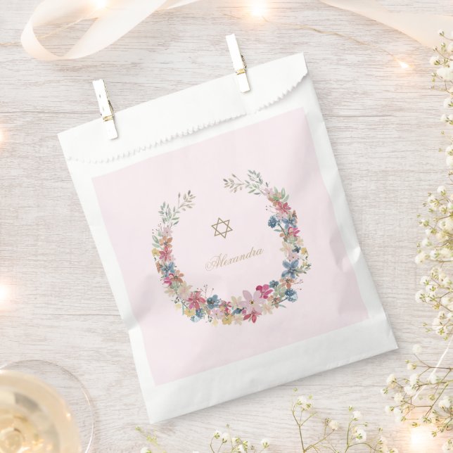 Jewish Religious Elegant Field Flowers Frame  Favour Bag (Clipped)