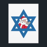 JEWISH SANTA HOLIDAY POSTCARD<br><div class="desc">Holiday Humour T-shirts and Apparel Funny Holiday Gear: T-shirts, Hoodies, Stickers, Buttons, and gifts.</div>