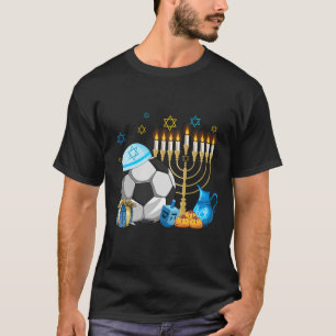 Jewish Soccer Menorah Hanukkah Chanukah Sport T-Shirt