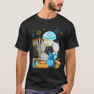 Jewish Soccer Menorah Hanukkah Chanukah Sport  T-Shirt