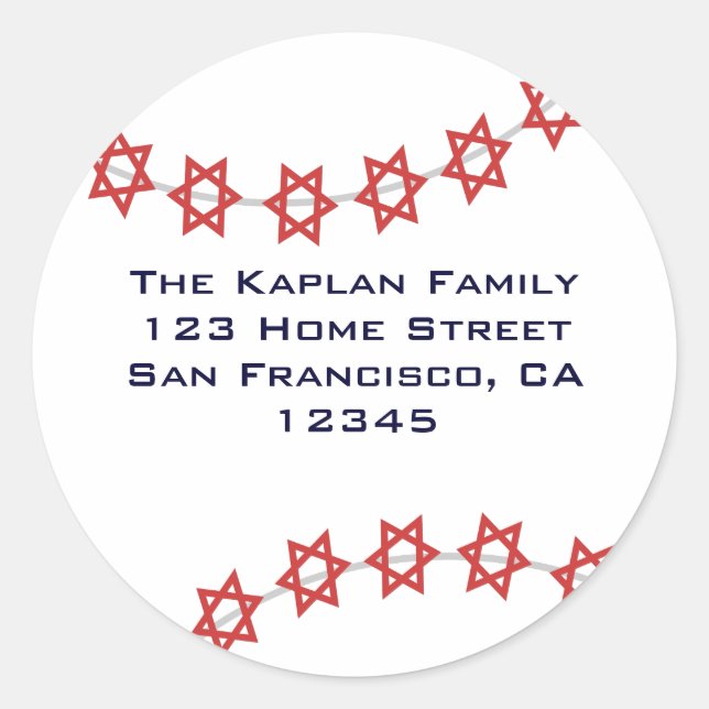 Jewish Star Baseball Sticker (Front)