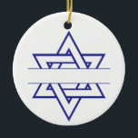 Jewish Star Ceramic Ornament<br><div class="desc">Bring Beautiful Light to Hanukkah With A Stunning New Star of David!</div>