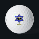 Jewish Star Golf Balls<br><div class="desc">Jewish gifts and gift ideas featuring beautiful Jewish Star of David with a wine glass in the centre.</div>