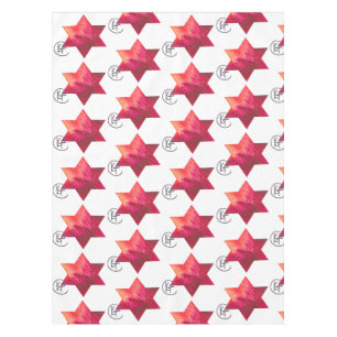 Jewish Star Heart of Fire Art Tablecloth
