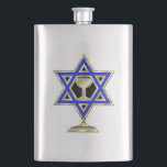 Jewish Star Hip Flask<br><div class="desc">Jewish gifts and gift ideas featuring beautiful Jewish Star of David with a wine glass in the centre.</div>