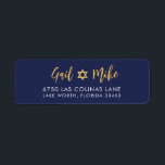 JEWISH STAR modern navy blue gold<br><div class="desc">by kat massard >>> WWW.SIMPLYSWEETPAPERIE.COM <<<
Love the design,  but would like to see some changes - another color scheme,  product,  add a photo or adapted for a different occasion - no worries simply contact me,  kat@simplysweetPAPERIE.com - I am happy to help!</div>