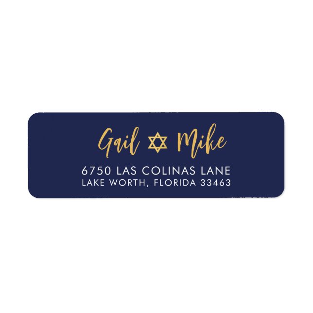 JEWISH STAR moderne marine bleu or (Devant)