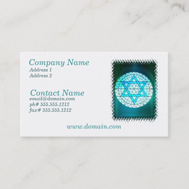 Jewish Star of David Business Card (Front)